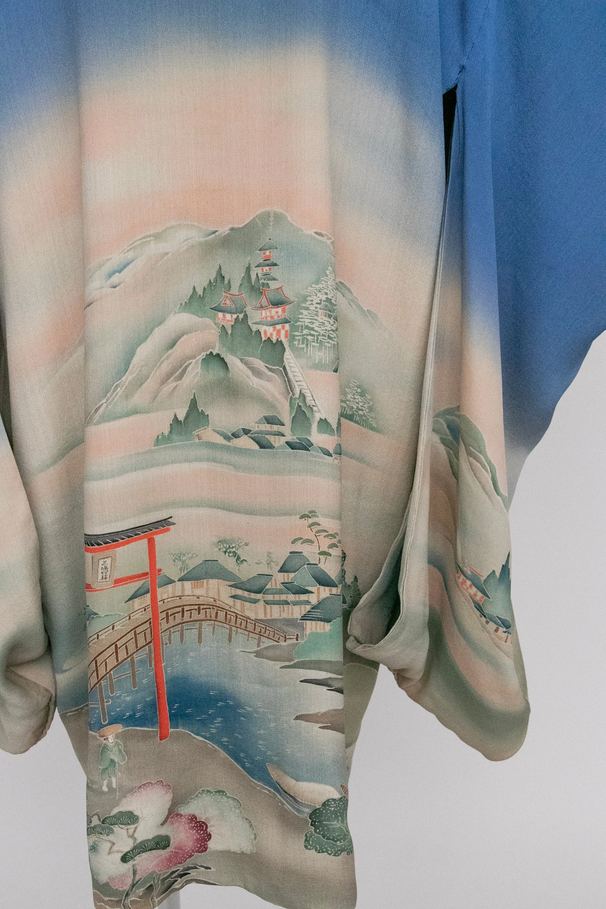 1940s Kimono Rayon Reversible Japanese Robe 50s