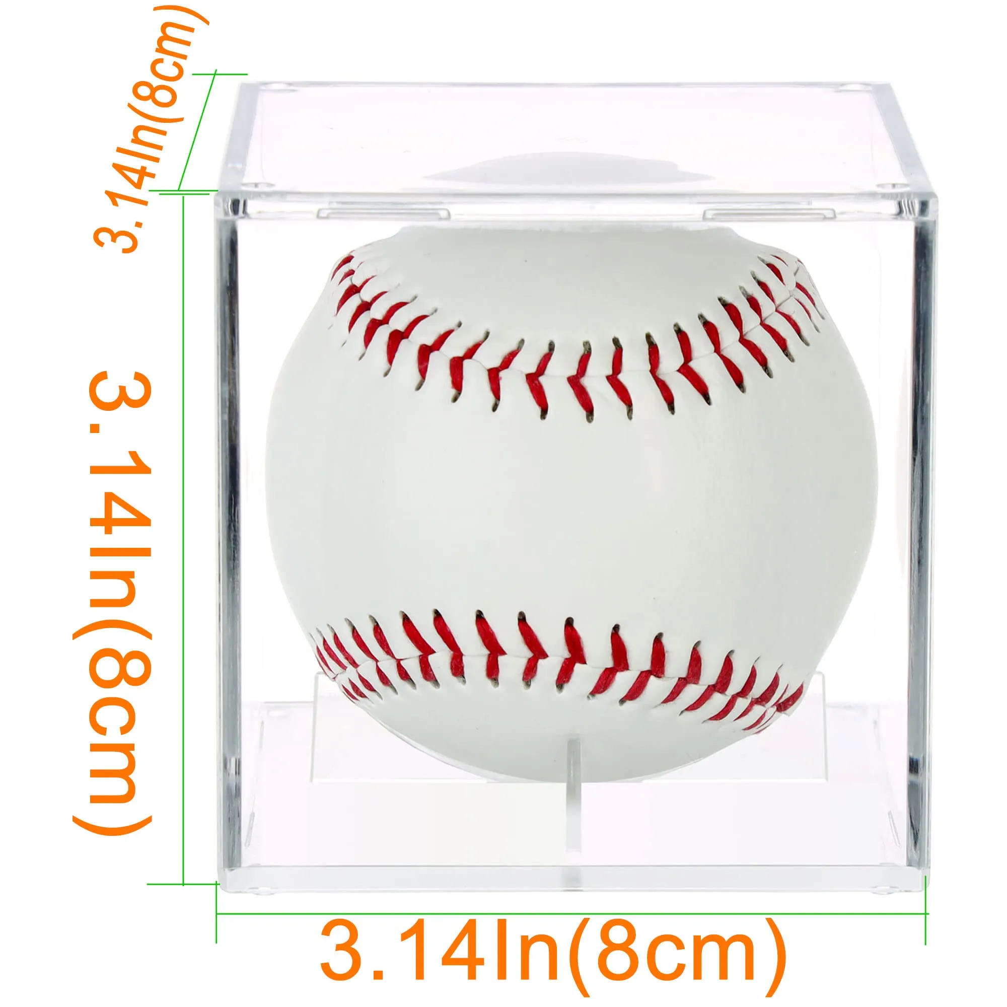 2 Pack Baseball Display Case, Baseball Box with UV Protected,Acrylic Baseball Boxes for Display,Baseball Cube Memorabilia Display Protector,Official Baseball Autograph Display Case