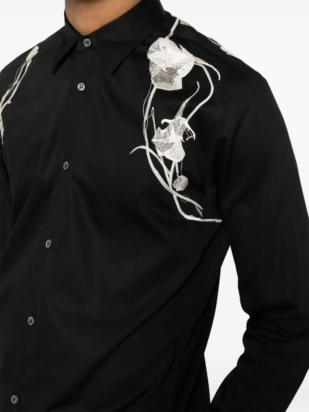 ALEXANDER MCQUEEN Floral Harness Detail Cotton Shirt