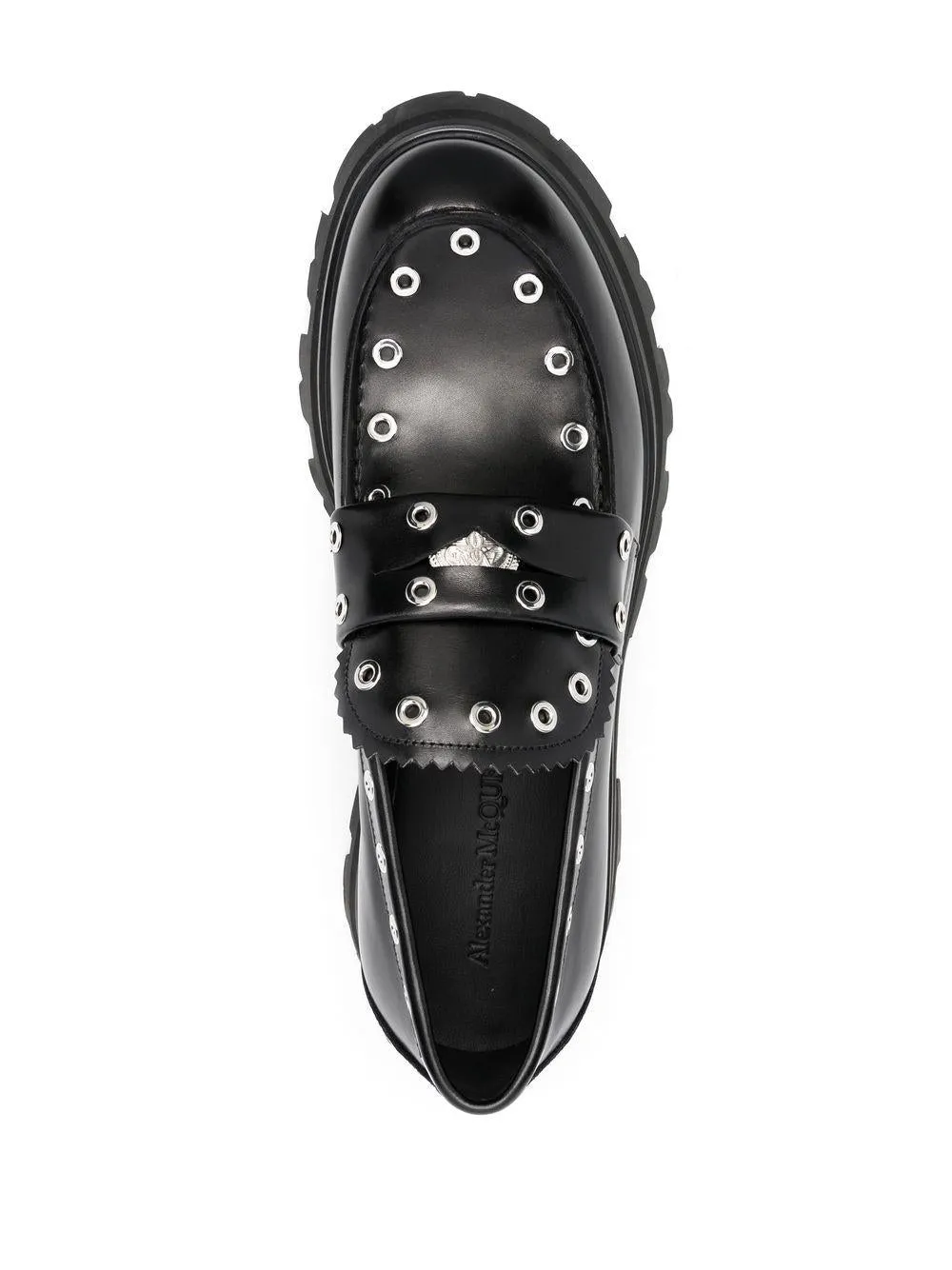 ALEXANDER MCQUEEN Men's Black Leather Moccasins for SS23