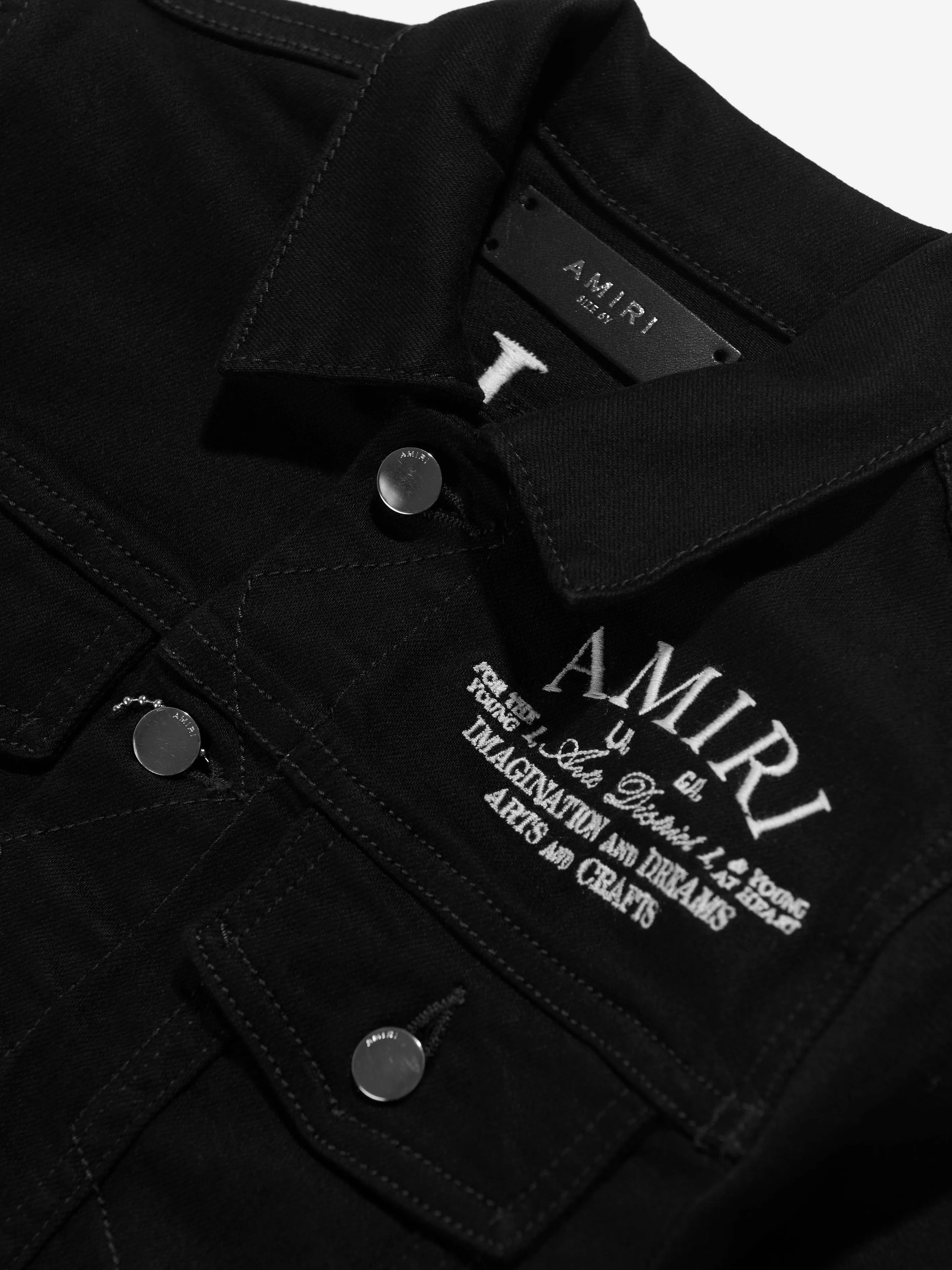 Amiri Kids Arts District Trucker Jacket in Black