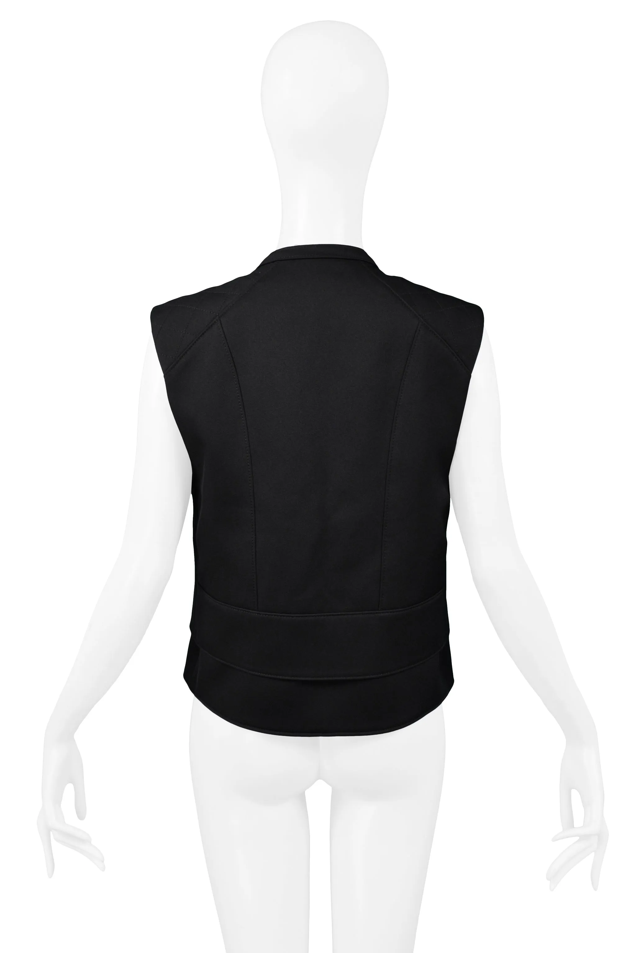 BALENCIAGA BLACK MOTORCYCLE ZIPPER VEST 2011