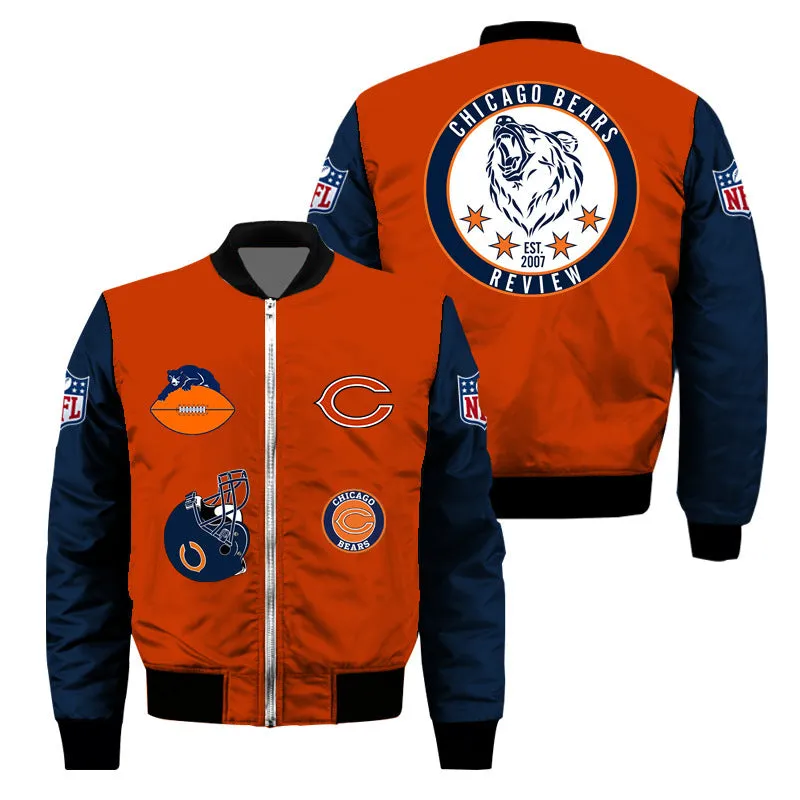 Bears Football Team Men Bomber Jacket