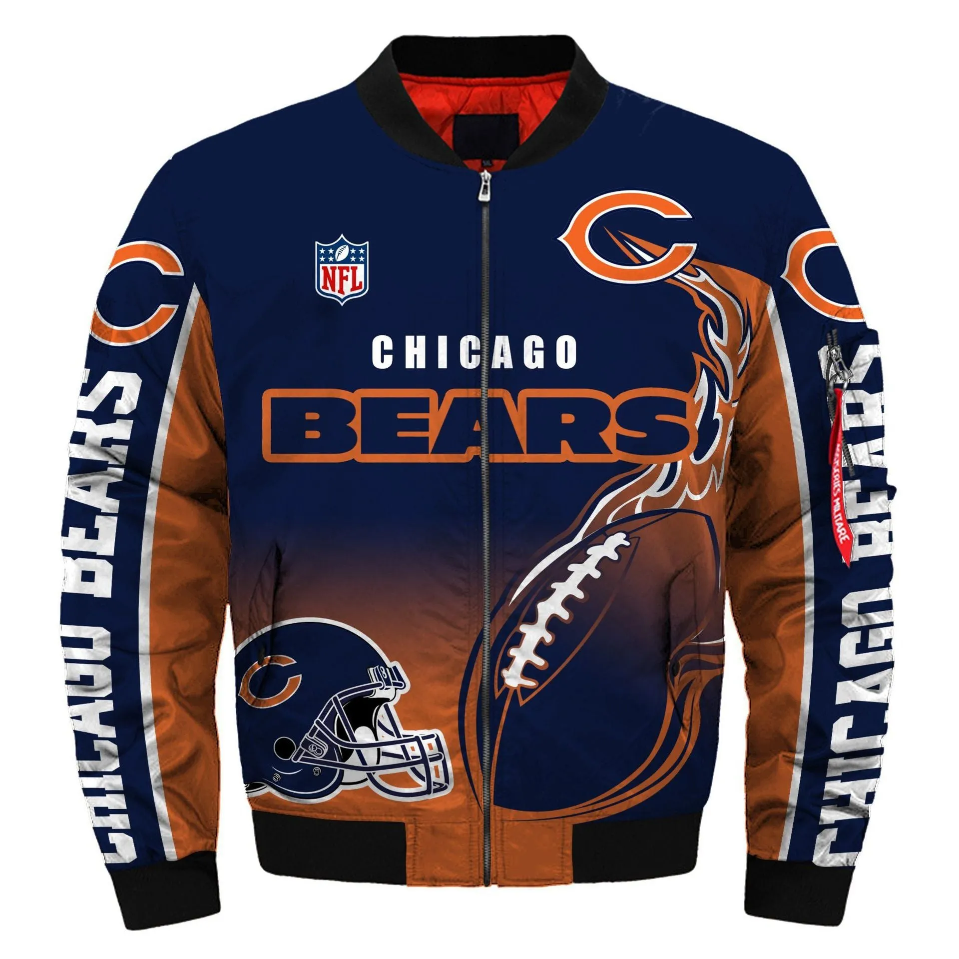 Bears Football Team Men Bomber Jacket