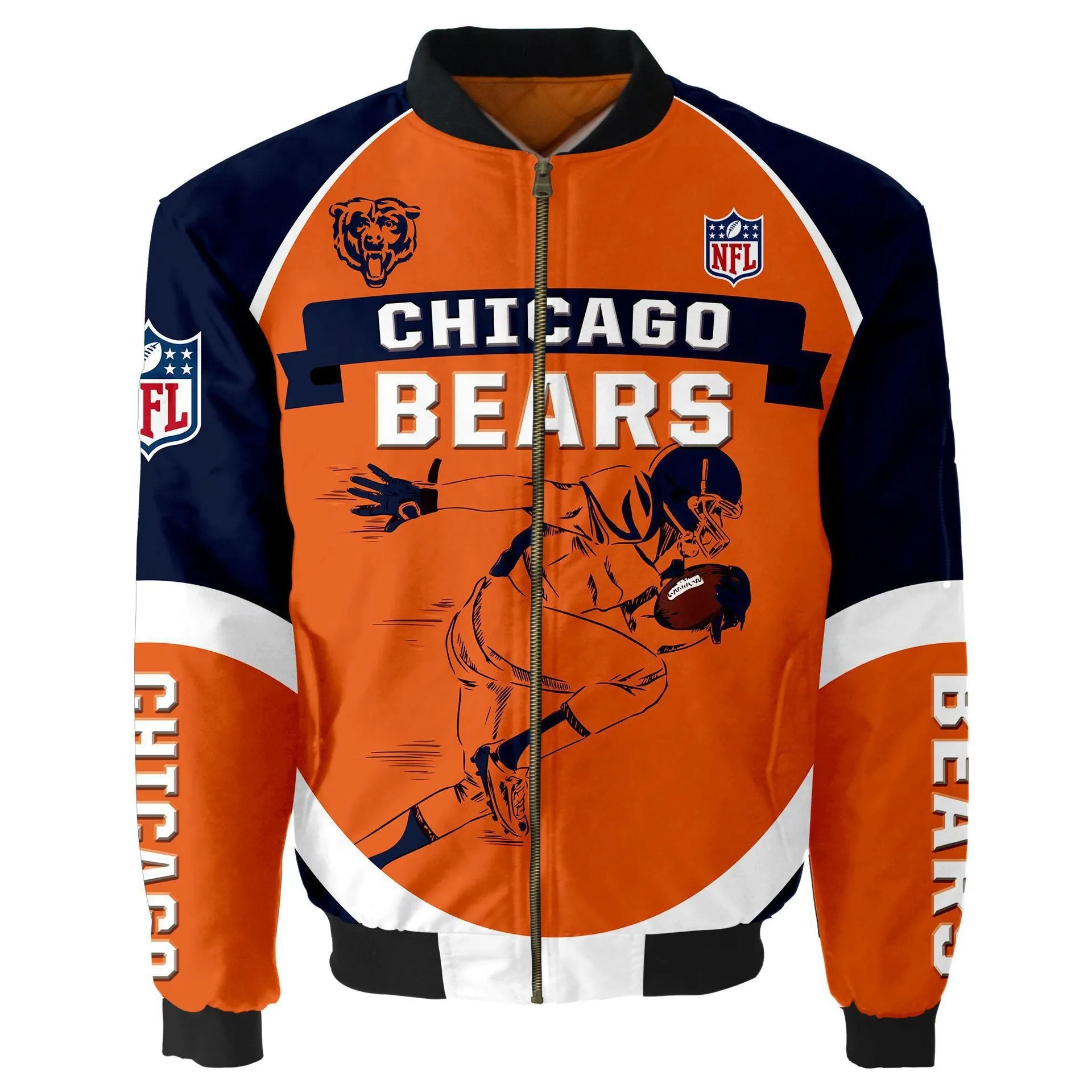 Bears Football Team Men Bomber Jacket