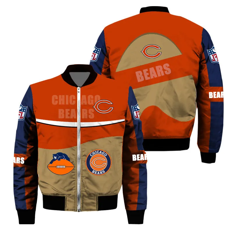 Bears Football Team Men Bomber Jacket