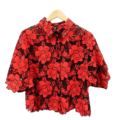 Berek Lazer Garden Shirt in Red and Black