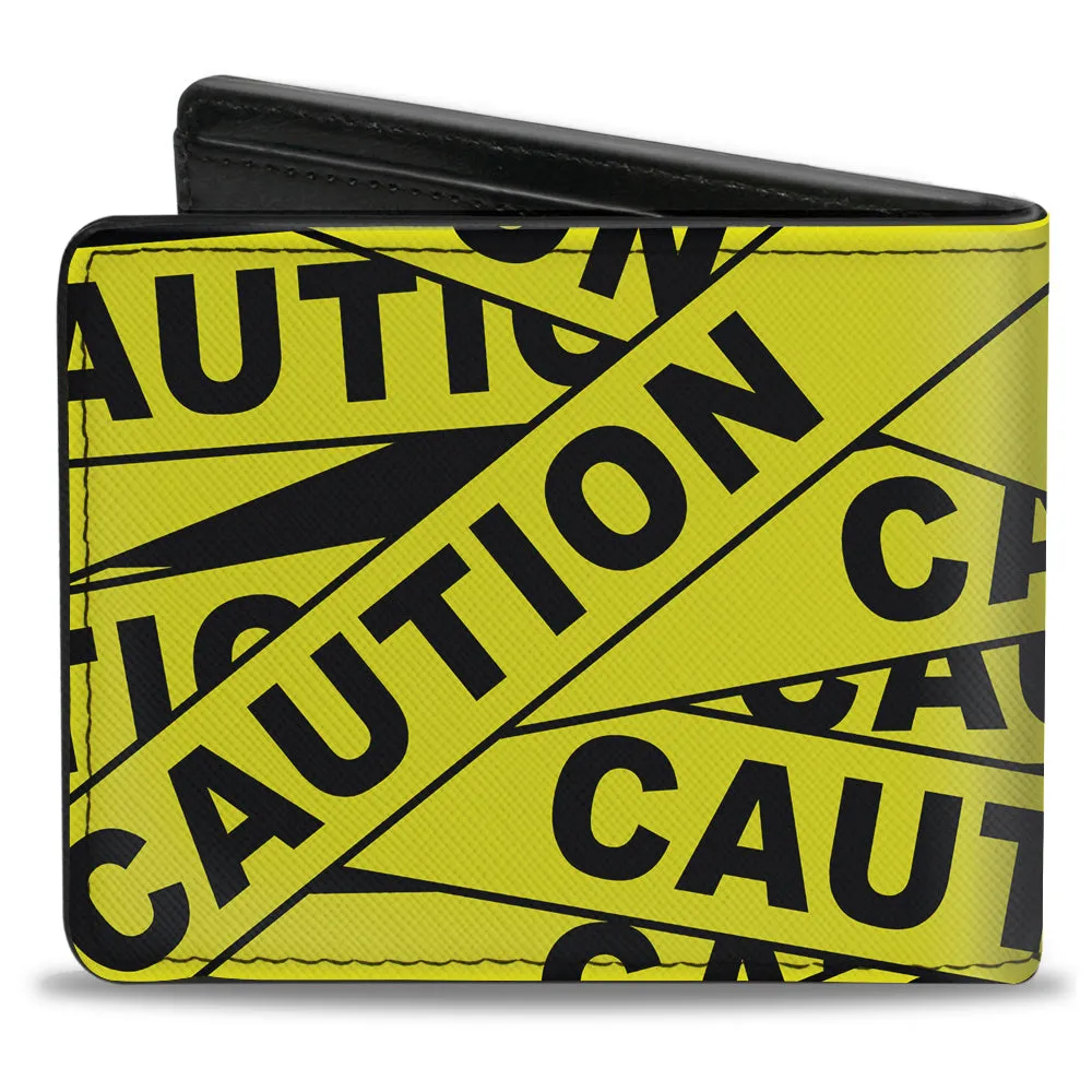 Bi-Fold Wallet - CAUTION Yellow Black by Buckle-Down