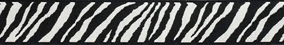 Black and Grey Zebra Reversible Woven Ribbon 7/8" Wide