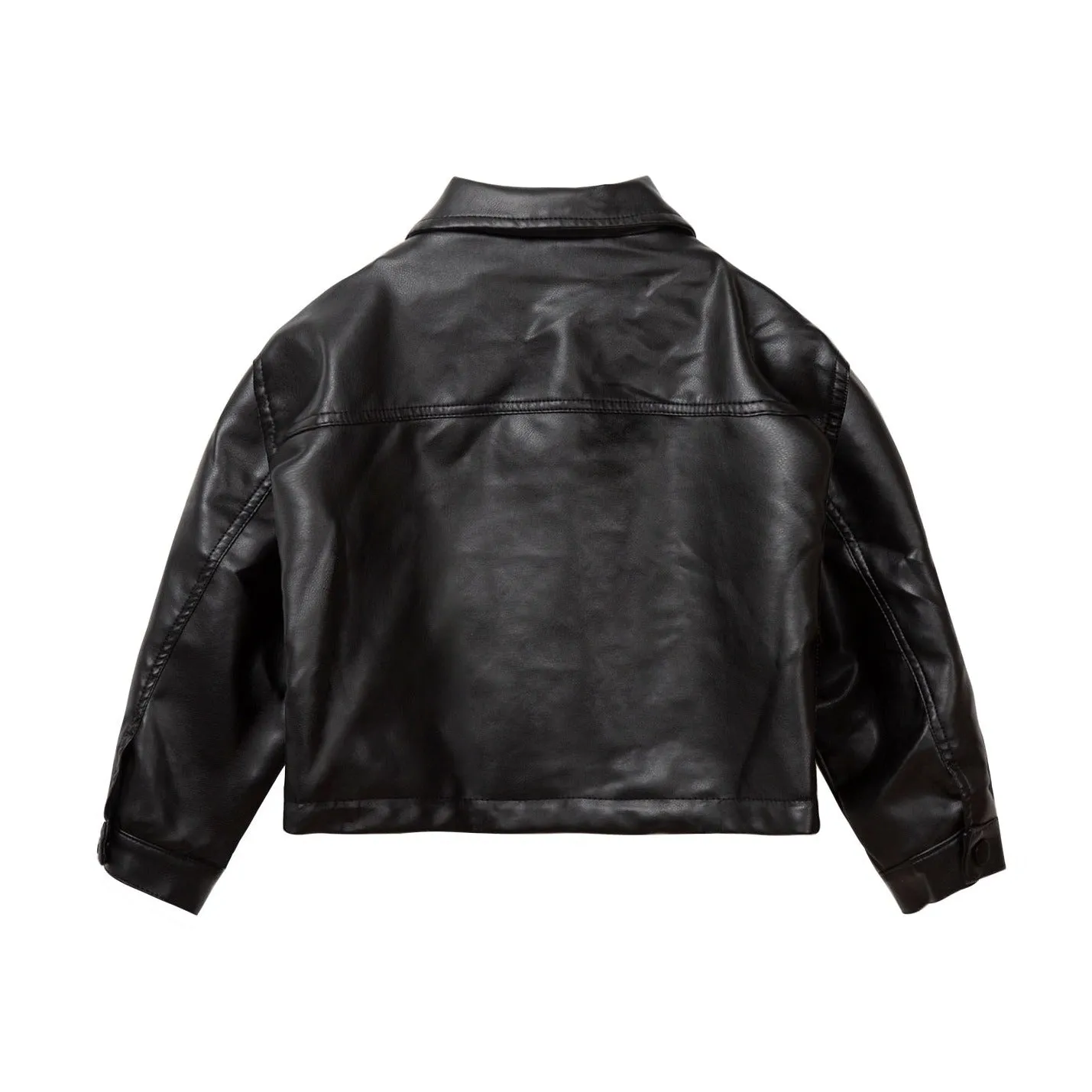 Black Leather Pocket Jacket