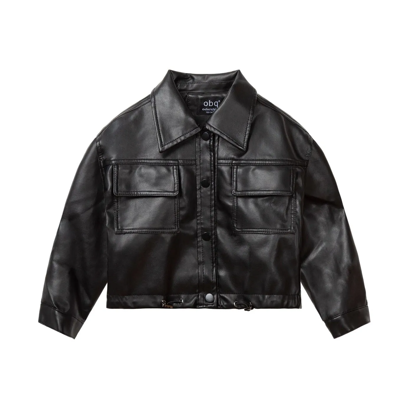 Black Leather Pocket Jacket