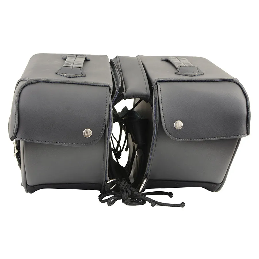 Black Medium Zip-Off PVC Slanted Throw Over Saddlebags