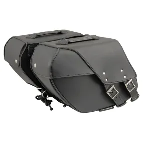 Black Medium Zip-Off PVC Slanted Throw Over Saddlebags