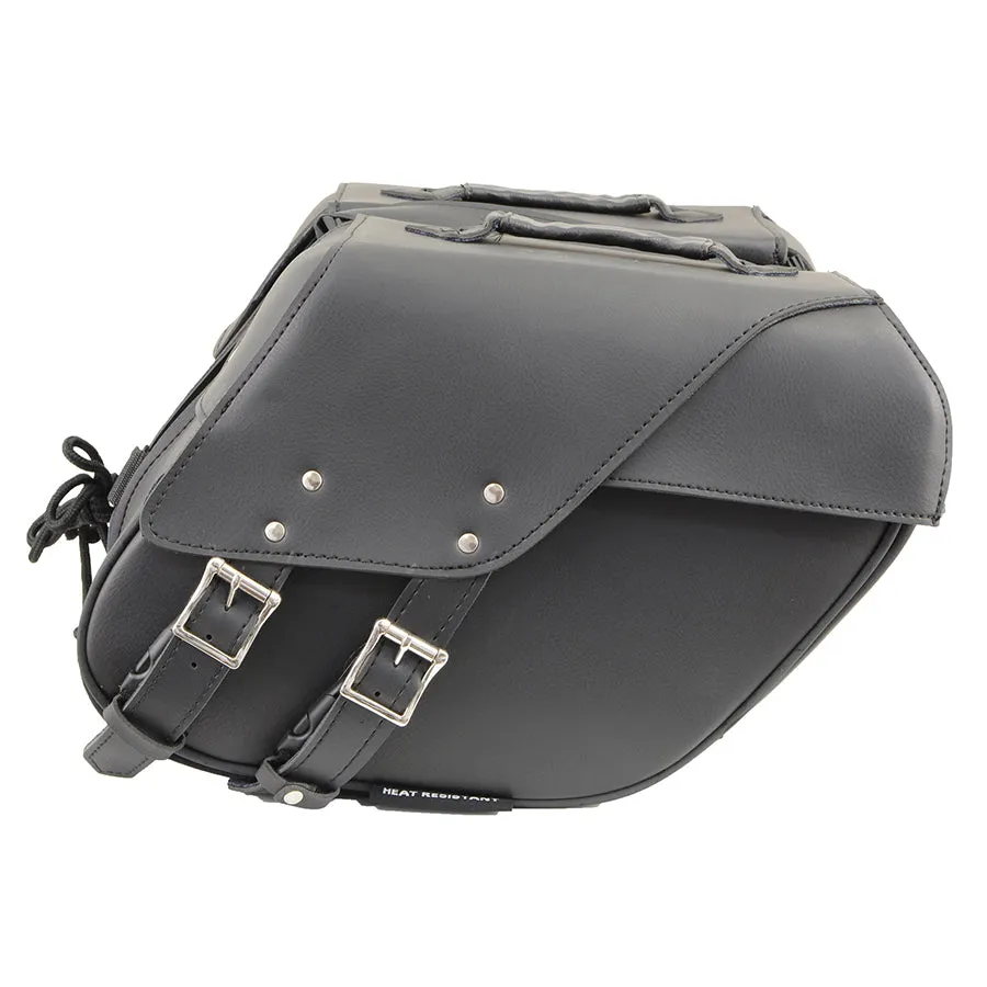 Black Medium Zip-Off PVC Slanted Throw Over Saddlebags