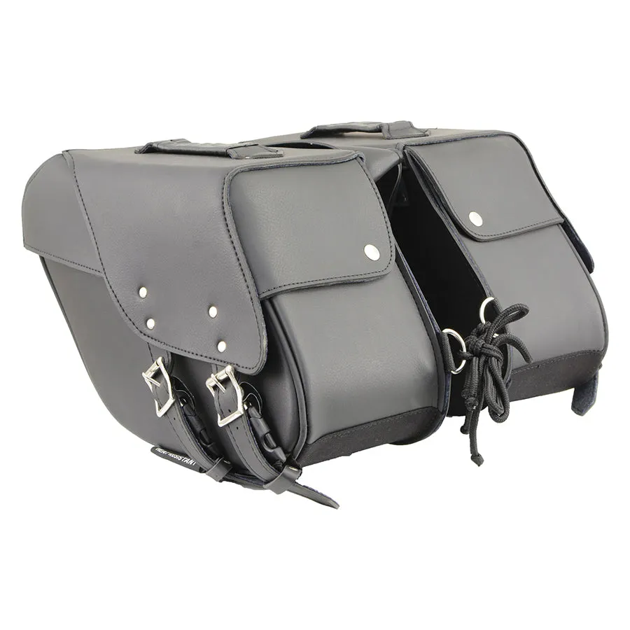 Black Medium Zip-Off PVC Slanted Throw Over Saddlebags