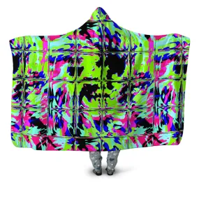 Blacklight Rave Glitch Hooded Blanket