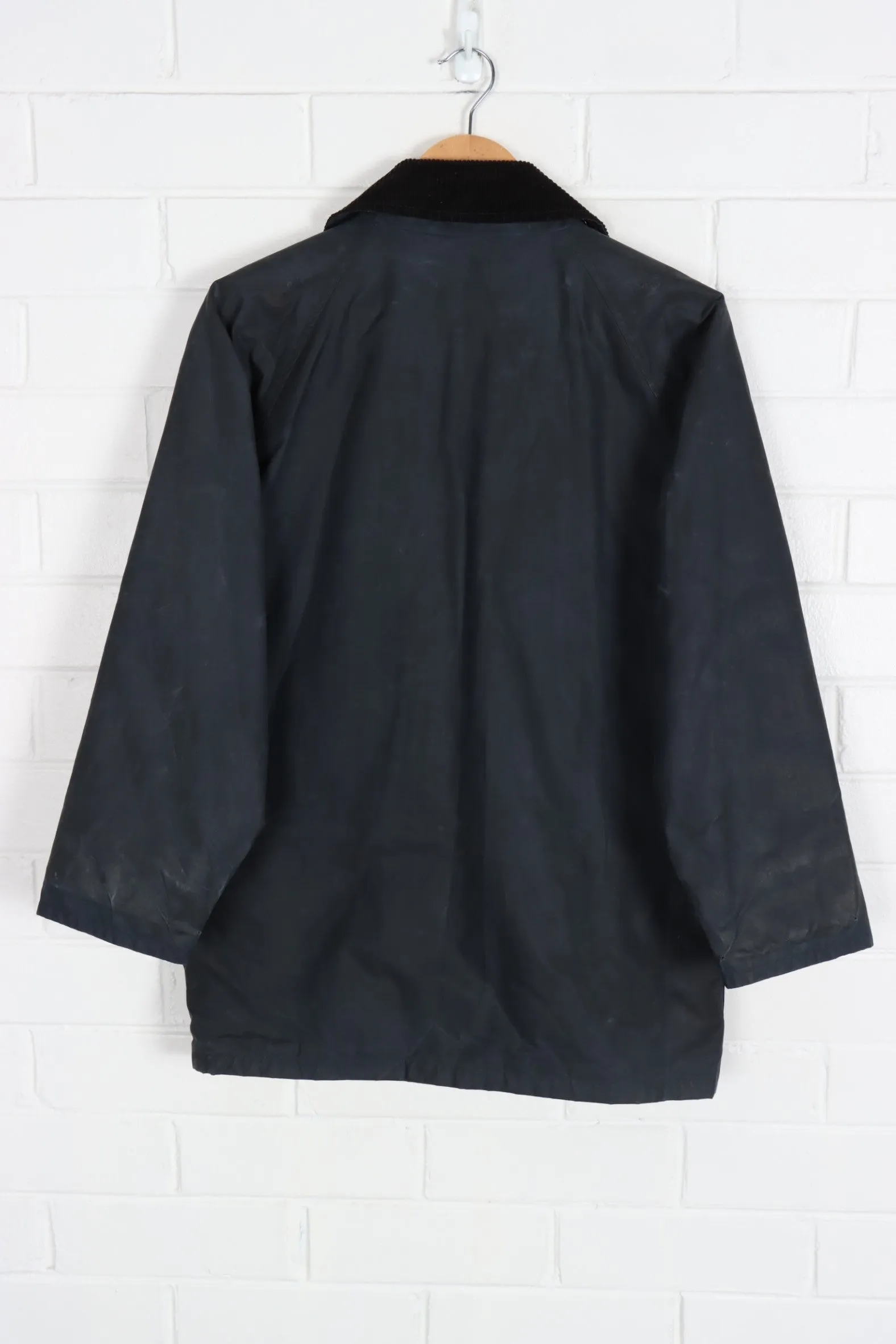 BURBERRY Cord Collar Black Wax Jacket (S)