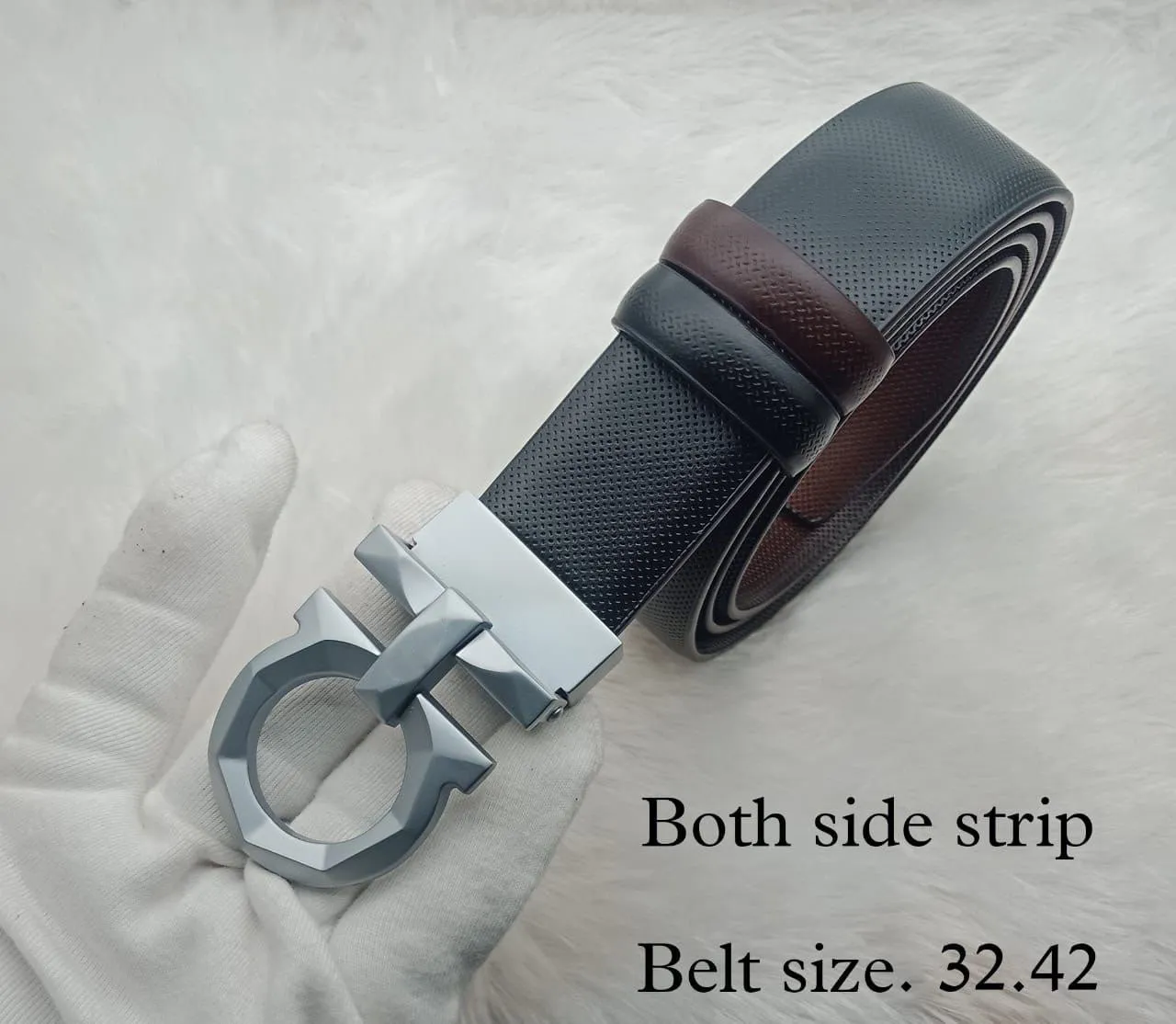 Casual Designer Metal Buckle Reversible Strap Belt For Man -JonasParamount