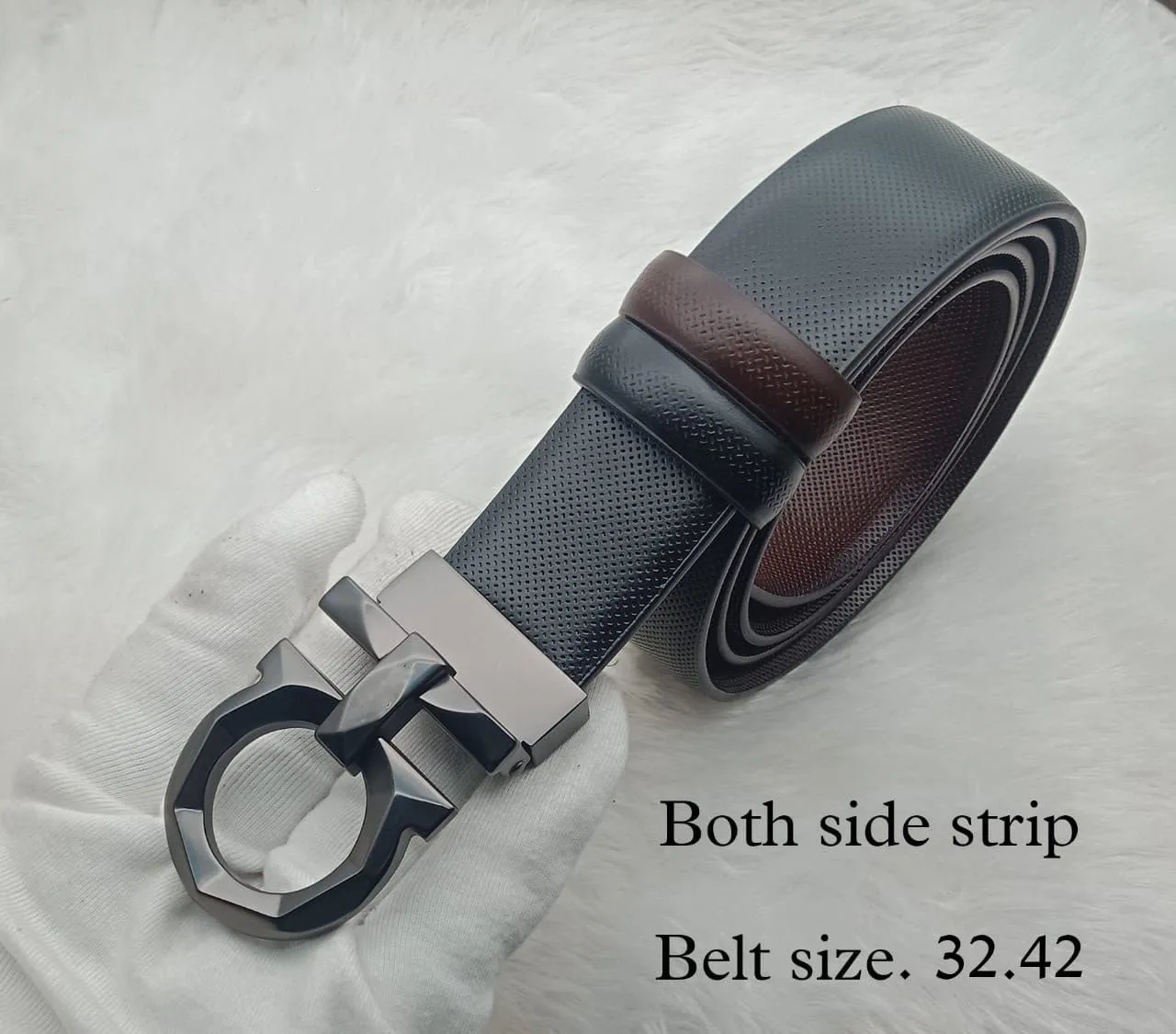 Casual Designer Metal Buckle Reversible Strap Belt For Man -JonasParamount