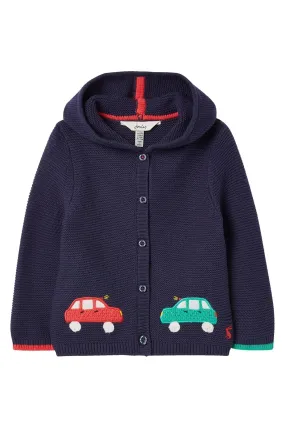 Chamford Blue Cars Hooded Baby Cardigan | Joules