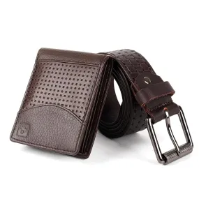 CIMONI® Premium Vegan Leather Belt & Wallet Combo for Men RFID Protection Wallets Trendy Design