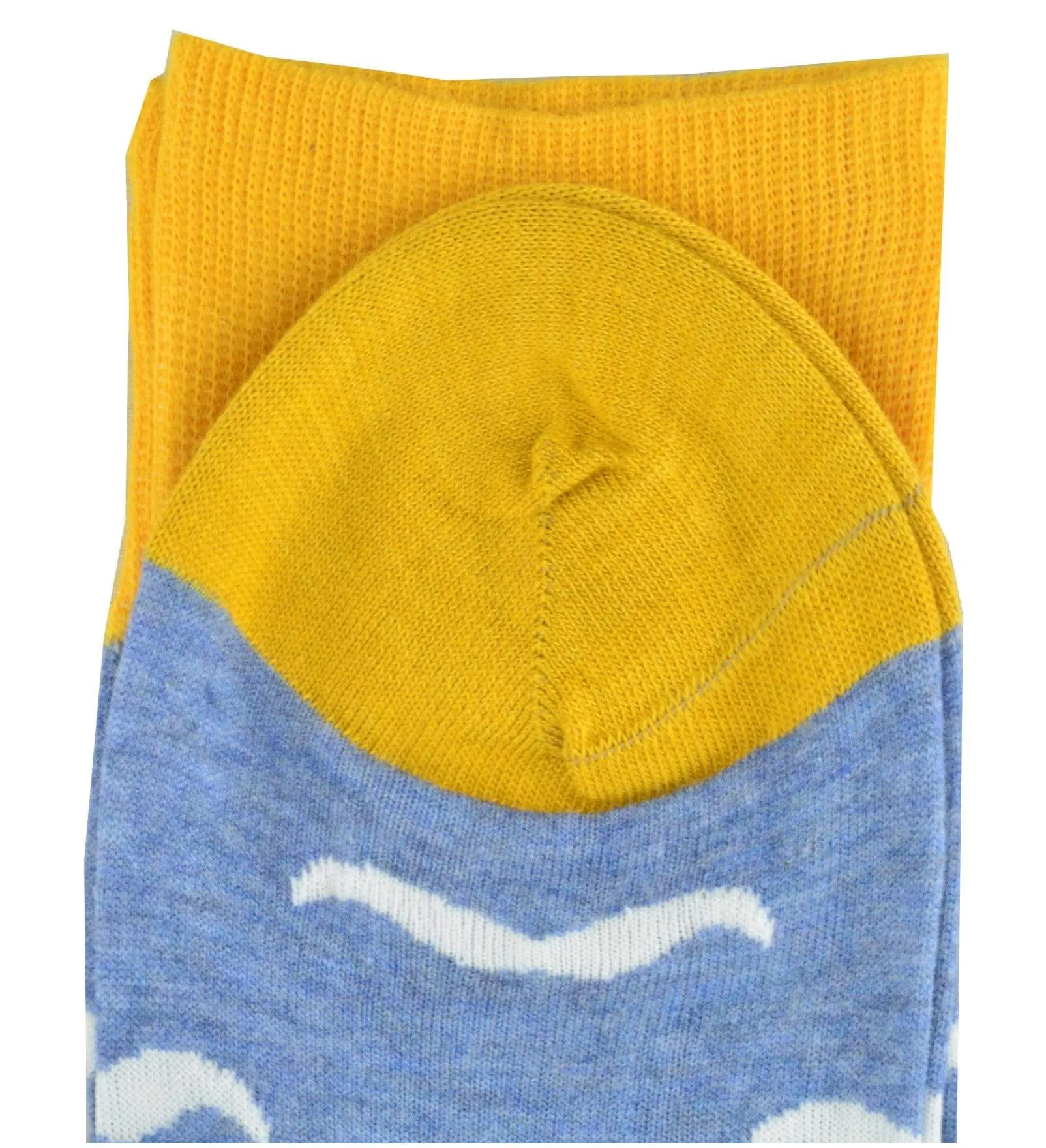 Colorful Men's Crew Socks with Smooth Toe in Combed Cotton