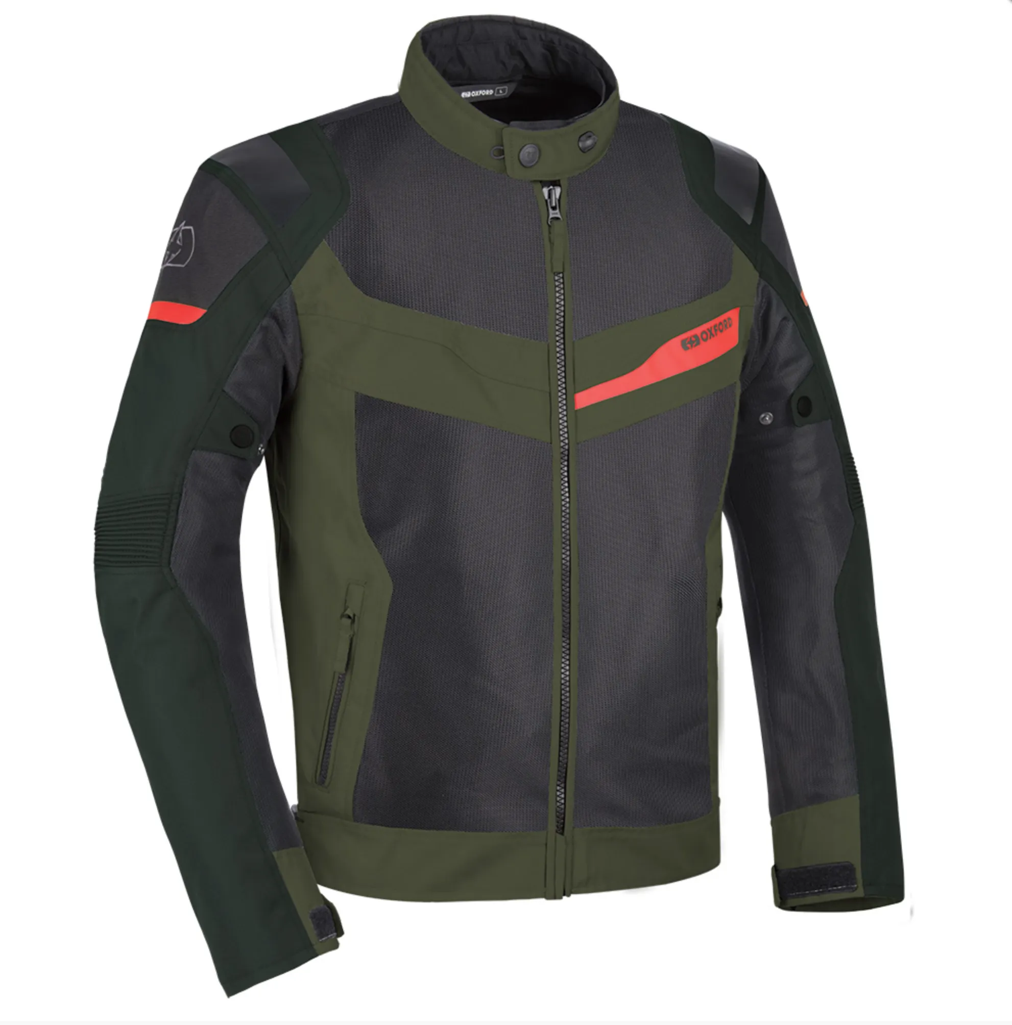 Dakar Waterproof Green Biker Jacket with Elbow & Shoulder Armour by Oxford