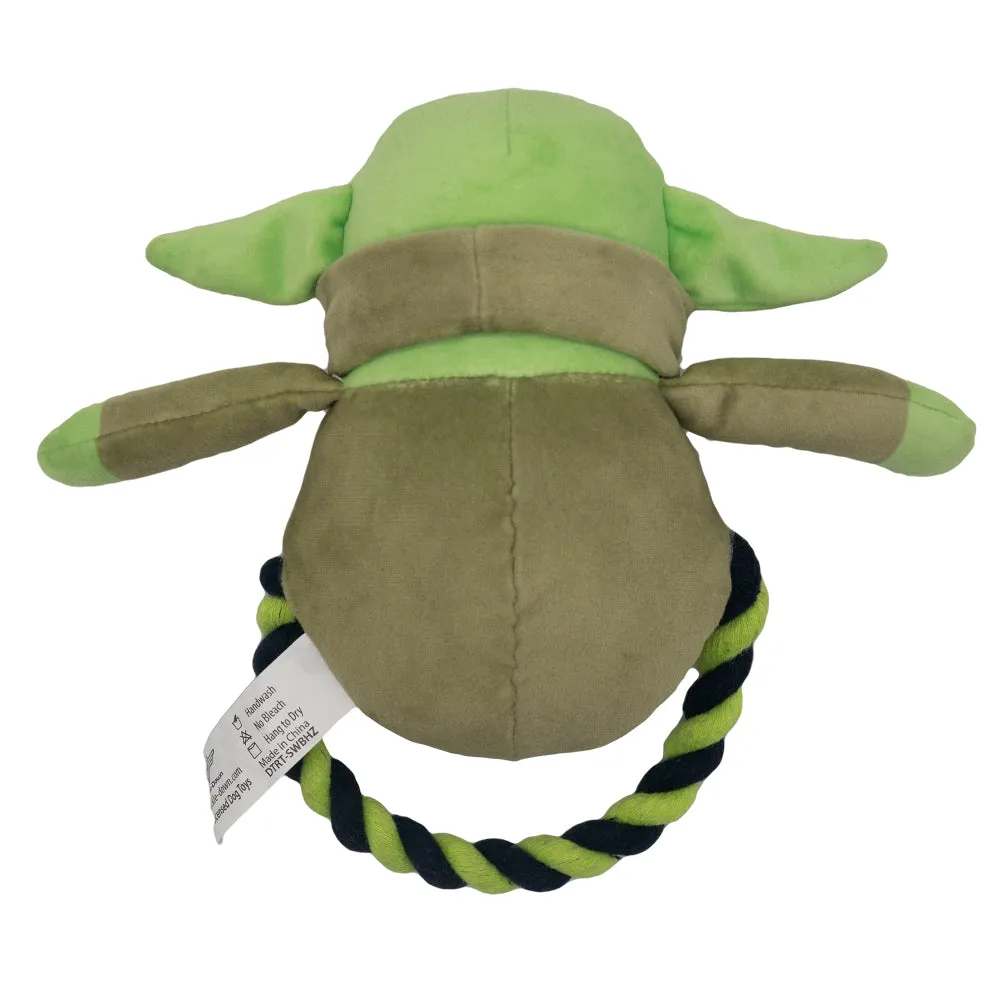 Dog Toy Plush Rope Toy - Star Wars The Child Plush   Green Black Round Rope by Buckle-Down