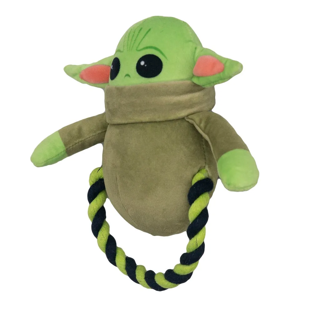 Dog Toy Plush Rope Toy - Star Wars The Child Plush   Green Black Round Rope by Buckle-Down