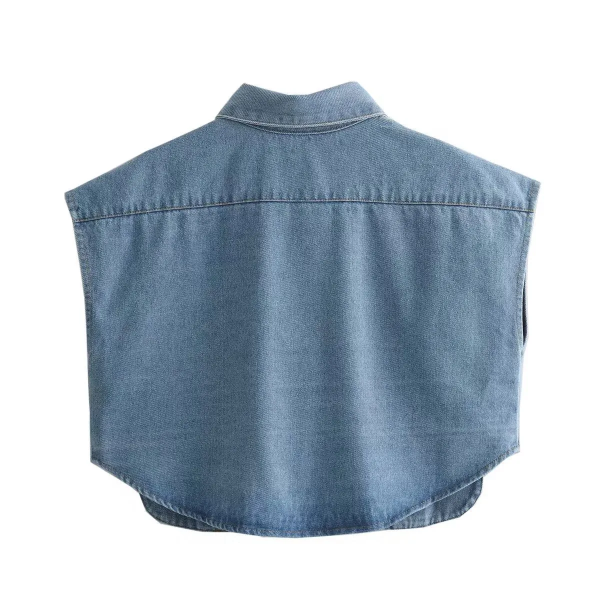 Double Pocket Patch Short Denim Top