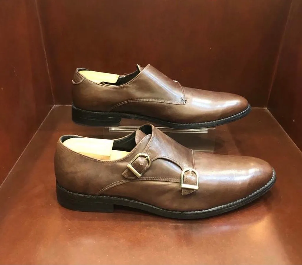 Ferroz Savage-Brown Monkstrap Men's shoes