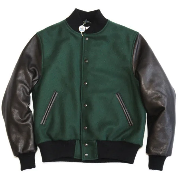 Forest/Black Contemporary Fit Varsity Jacket