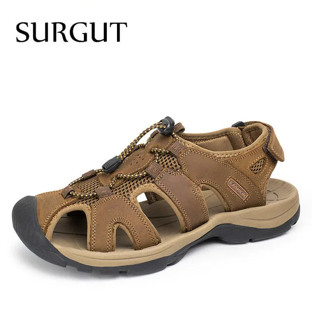 Genuine Leather Shoes Summer New Large Size Men's Sandals Men Sandals Fashion Sandals And Slippers Big Size 38-47