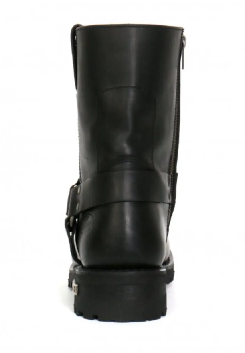 Genuine Leather Short Harness Cruiser Boots with side zip BTM1004