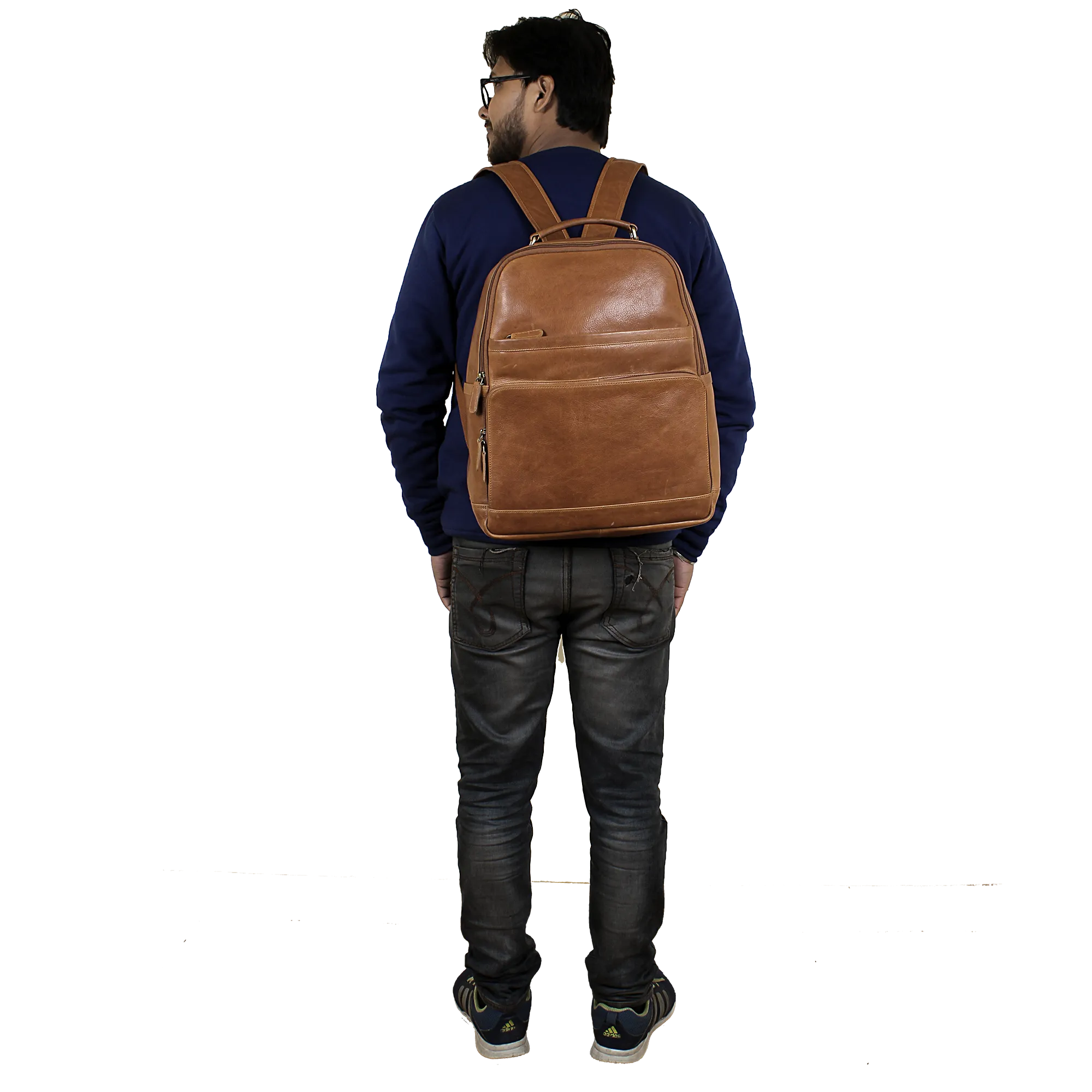 Genuine Leather Travel Backpack for Men Women