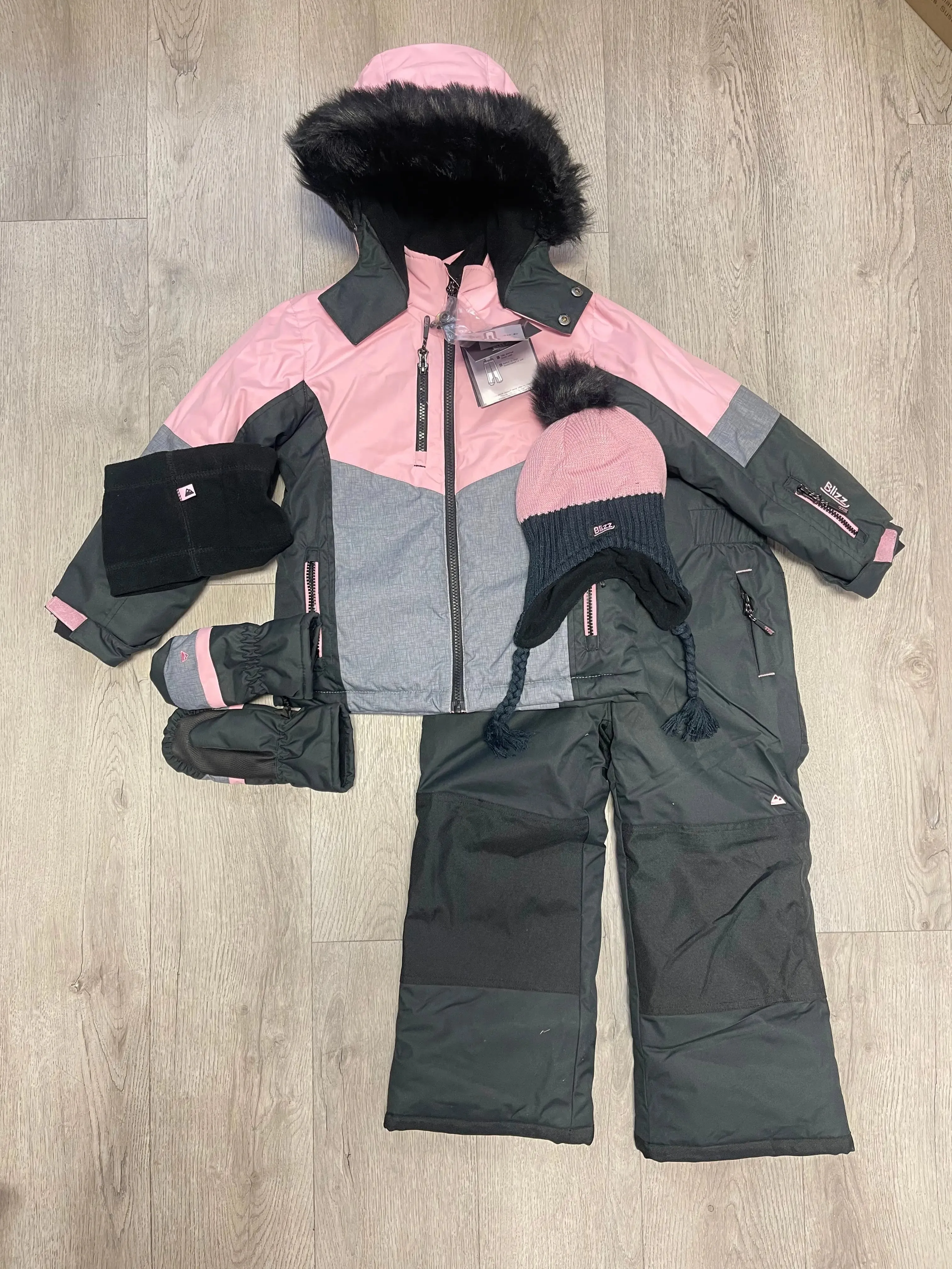 Girls Snowsuit 5 PCS Set - Cameo Pink | Blizz