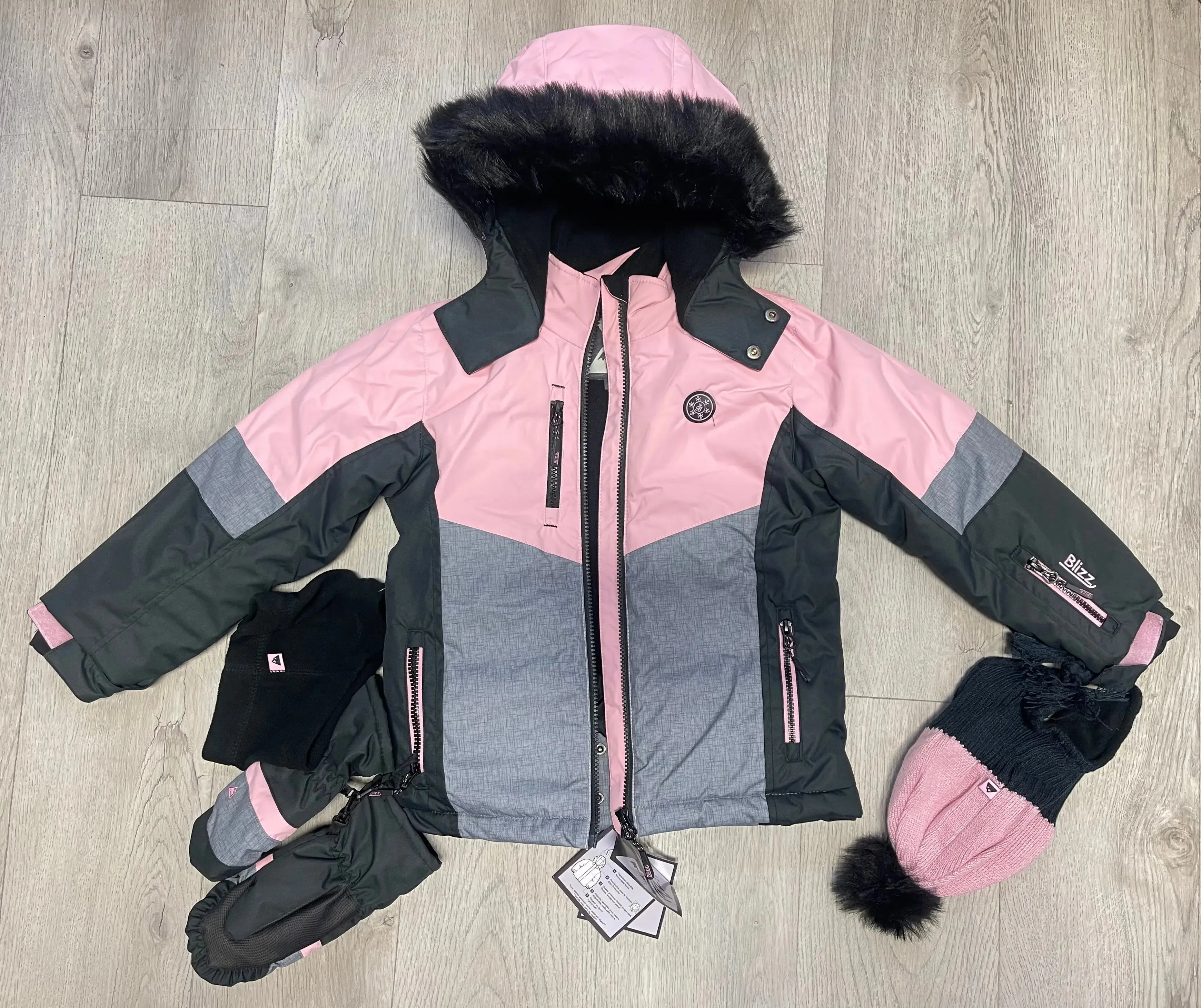 Girls Snowsuit 5 PCS Set - Cameo Pink | Blizz