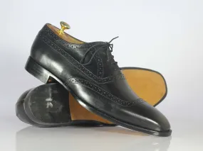 Handmade Men's Black Leather Square Toe Shoes, Men Dress Formal Designer Shoes