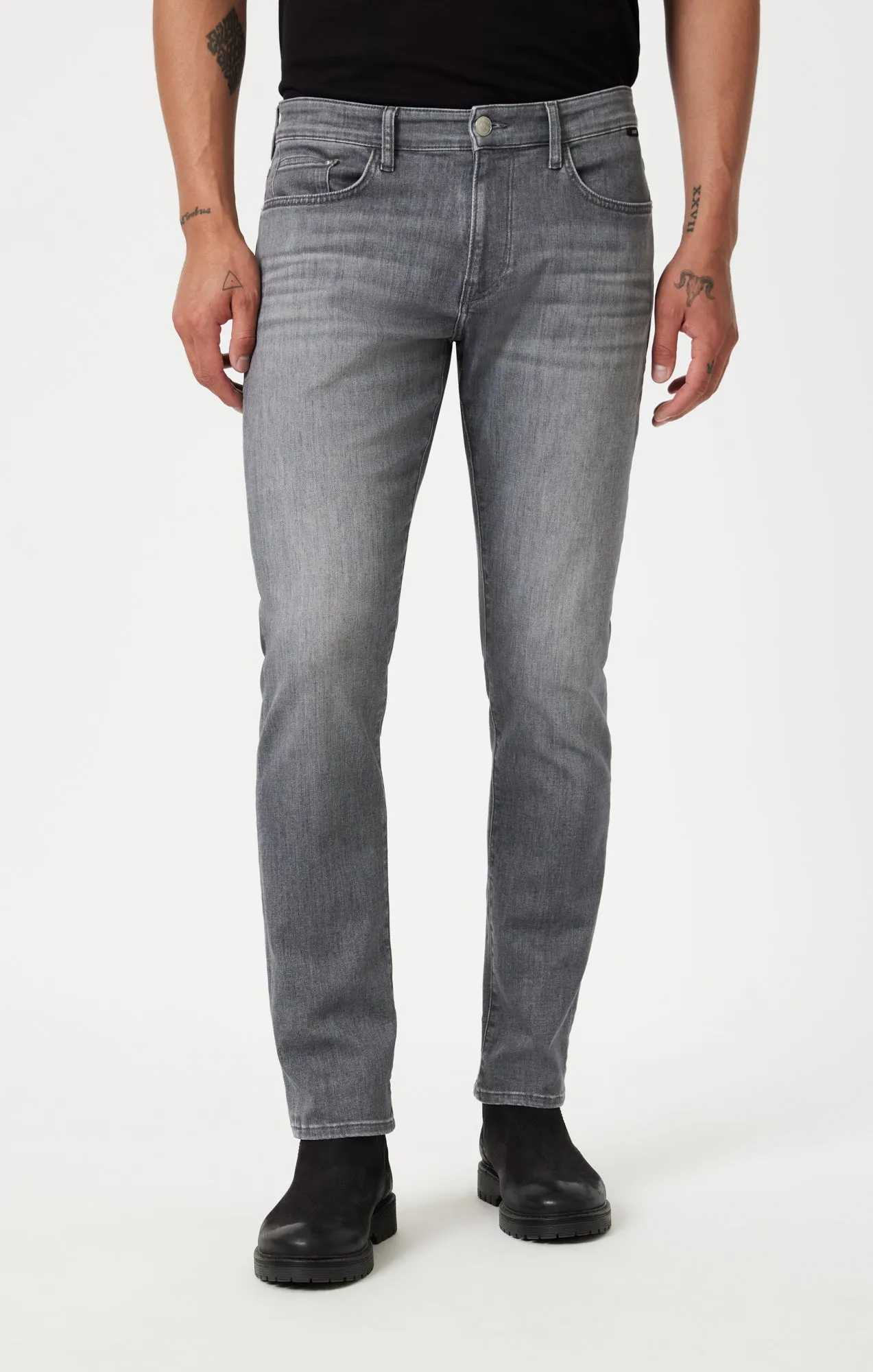 JAKE SLIM LEG IN LIGHT SMOKE FEATHER BLUE