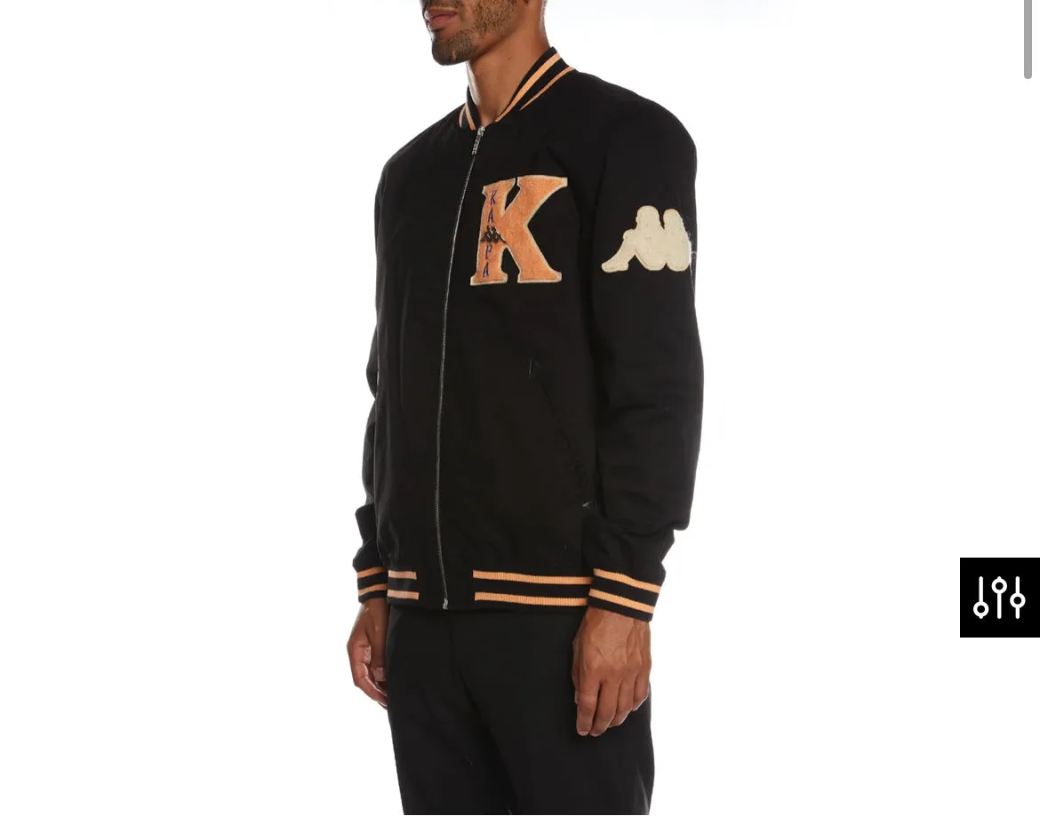 Kappa Jacket - Authentic Klaus Bomber - Black With Orange And Blue - 331326W