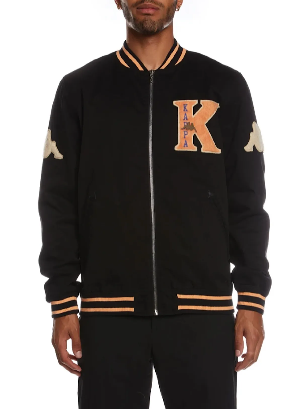 Kappa Jacket - Authentic Klaus Bomber - Black With Orange And Blue - 331326W