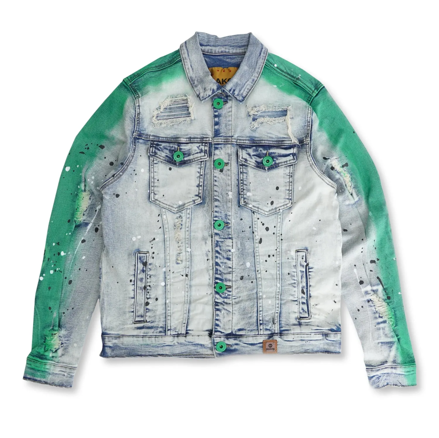 M1038 Paint Stroke Denim Jacket - Dirt Wash