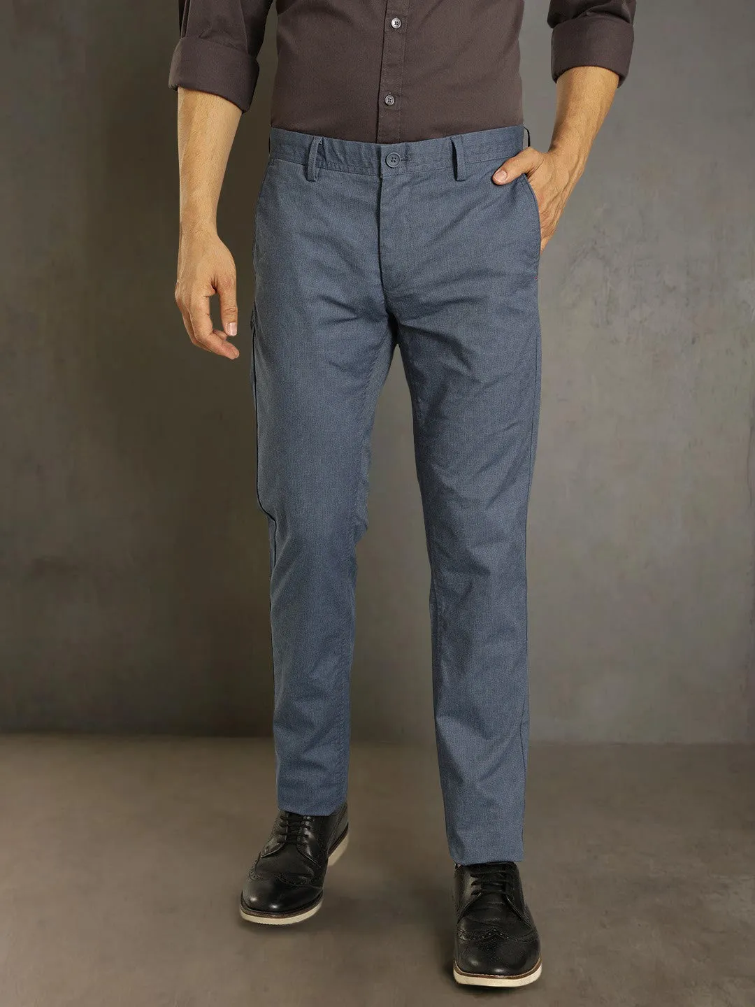 Men Brooklyn Fit Cotton Blend Trouser