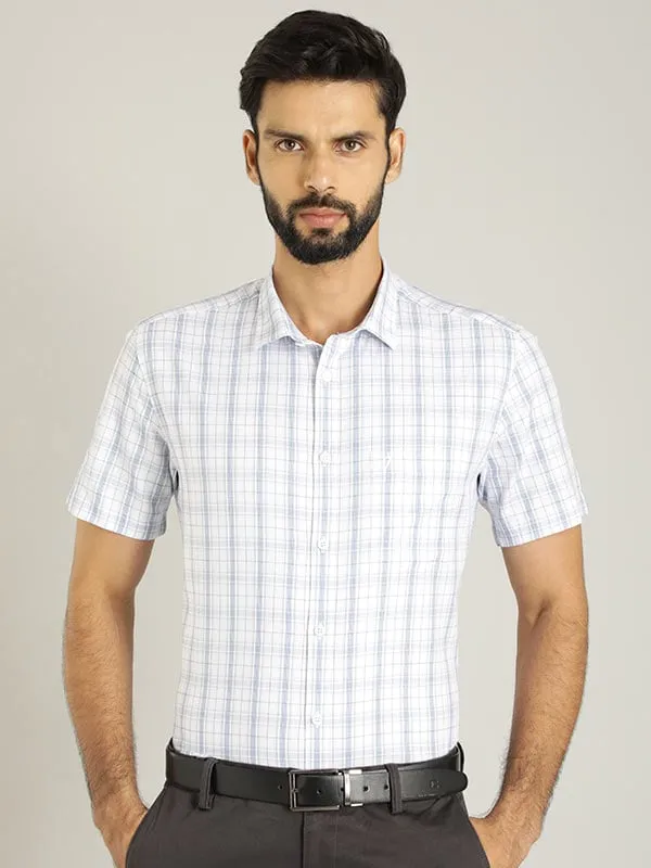 Men Checked Half Sleeve Cotton Shirt