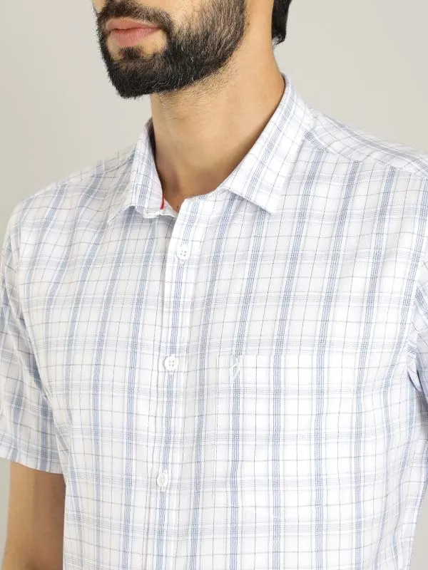 Men Checked Half Sleeve Cotton Shirt