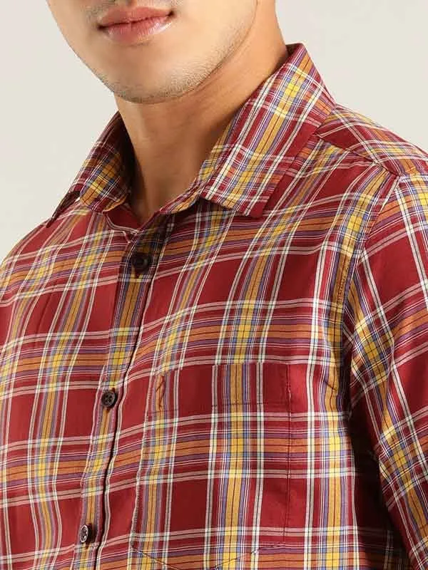 Men Checked Half Sleeve Cotton Shirt