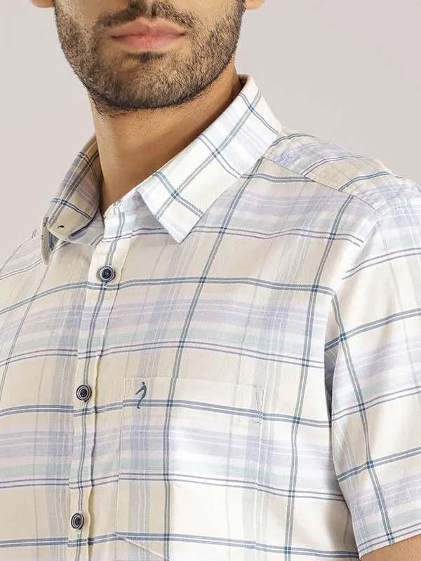 Men Checked Half Sleeve Cotton Shirt