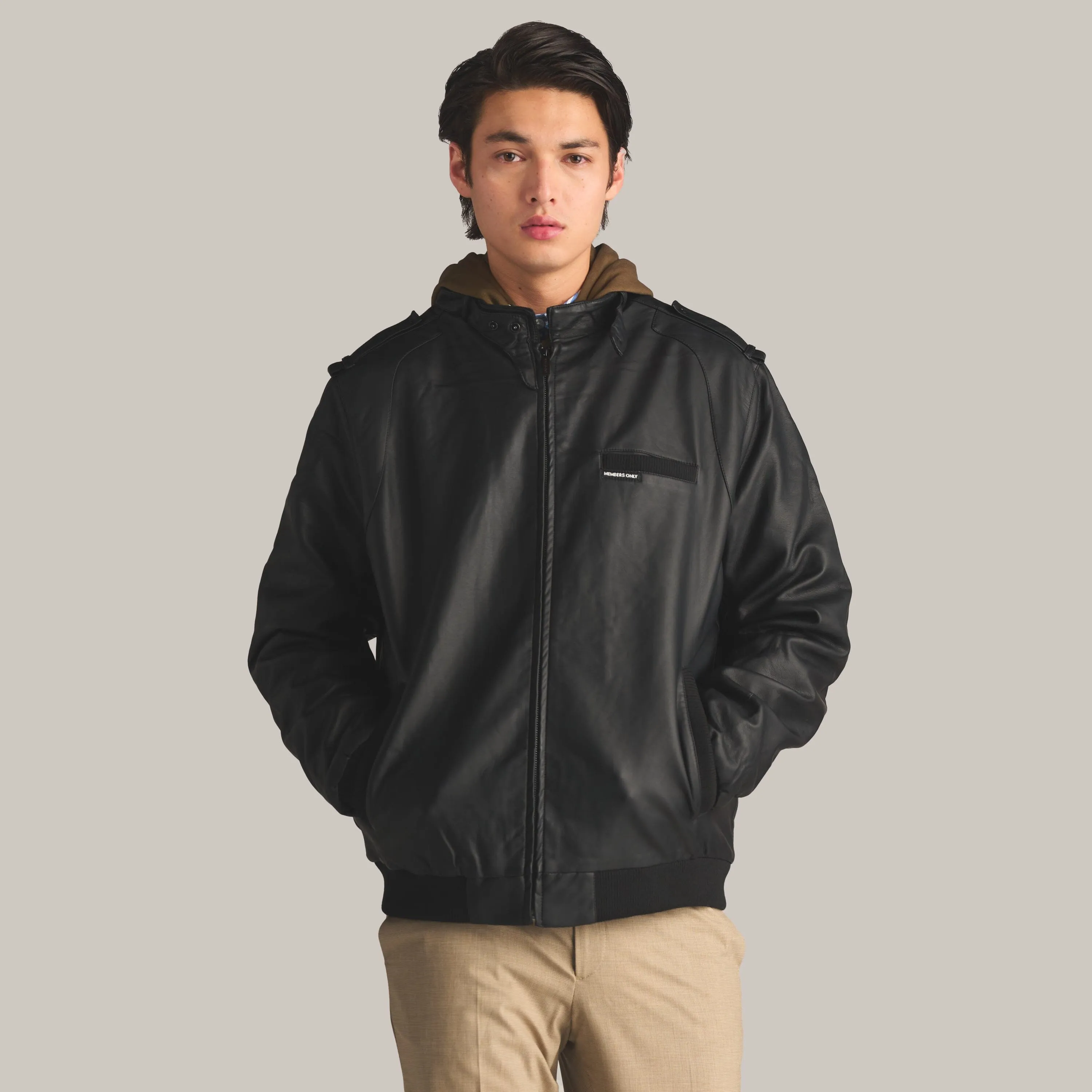 Men's Faux Leather Iconic Racer Jacket