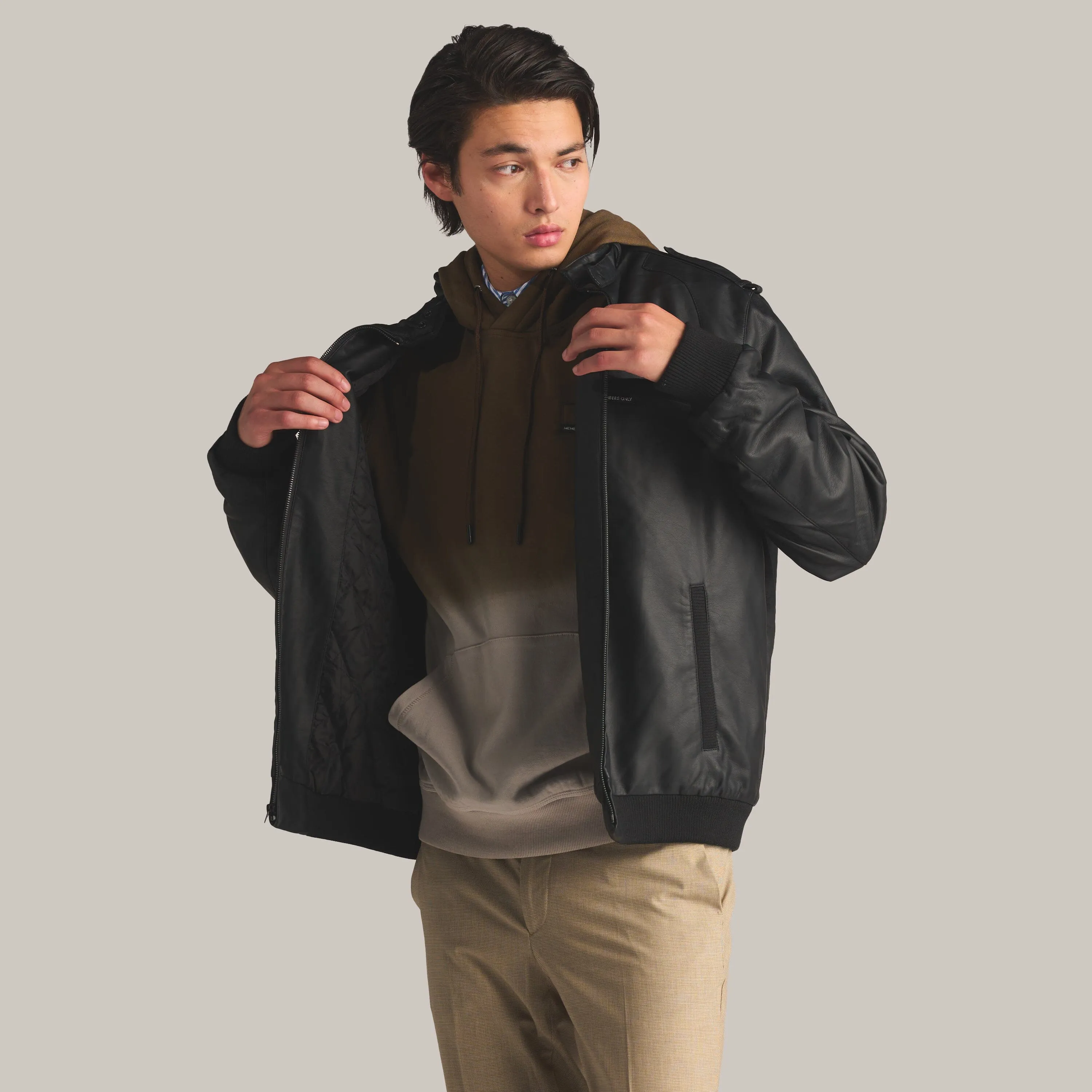 Men's Faux Leather Iconic Racer Jacket