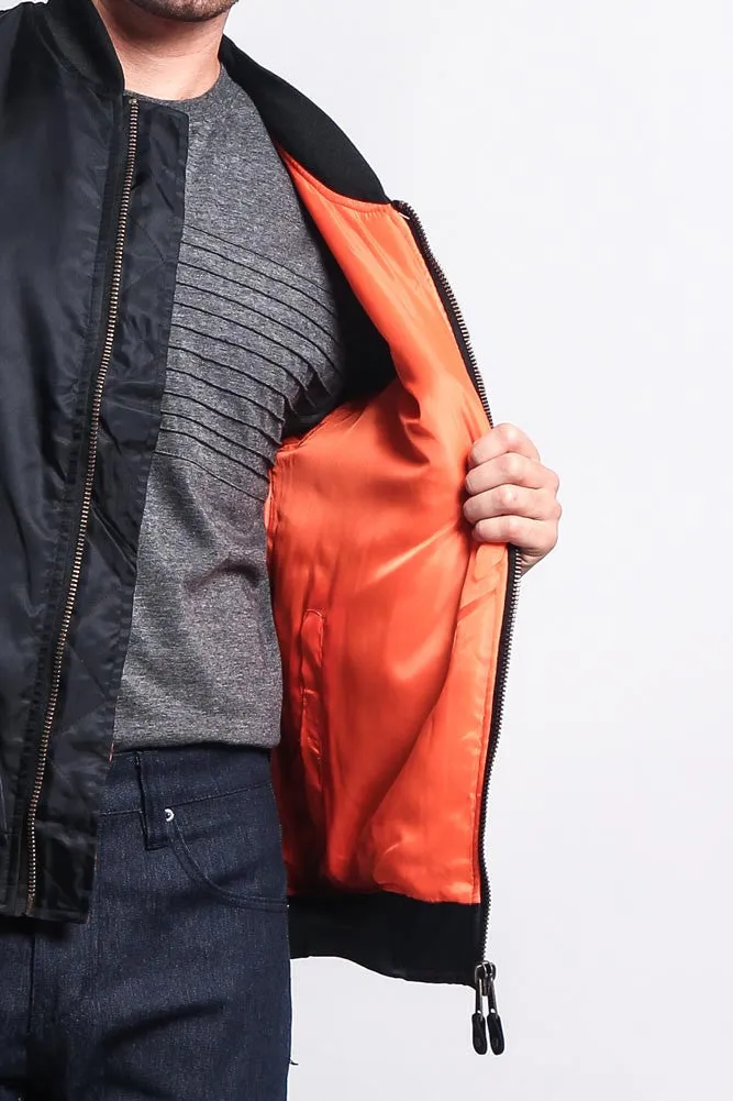 Men's Reversible Padded Bomber Flight Jacket